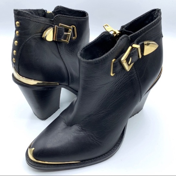 Topshop Premium Parton Western Metal Accent Bootie